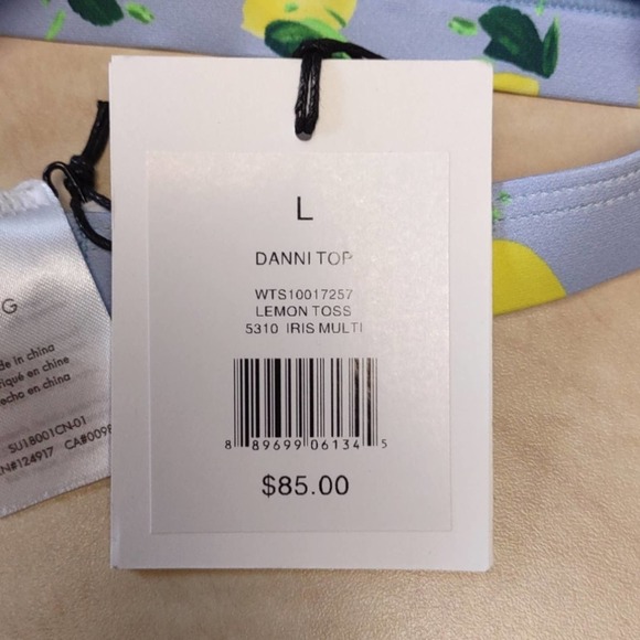 Onia Danni Lemon Toss Triangle Bikini Top L - Picture 10 of 10